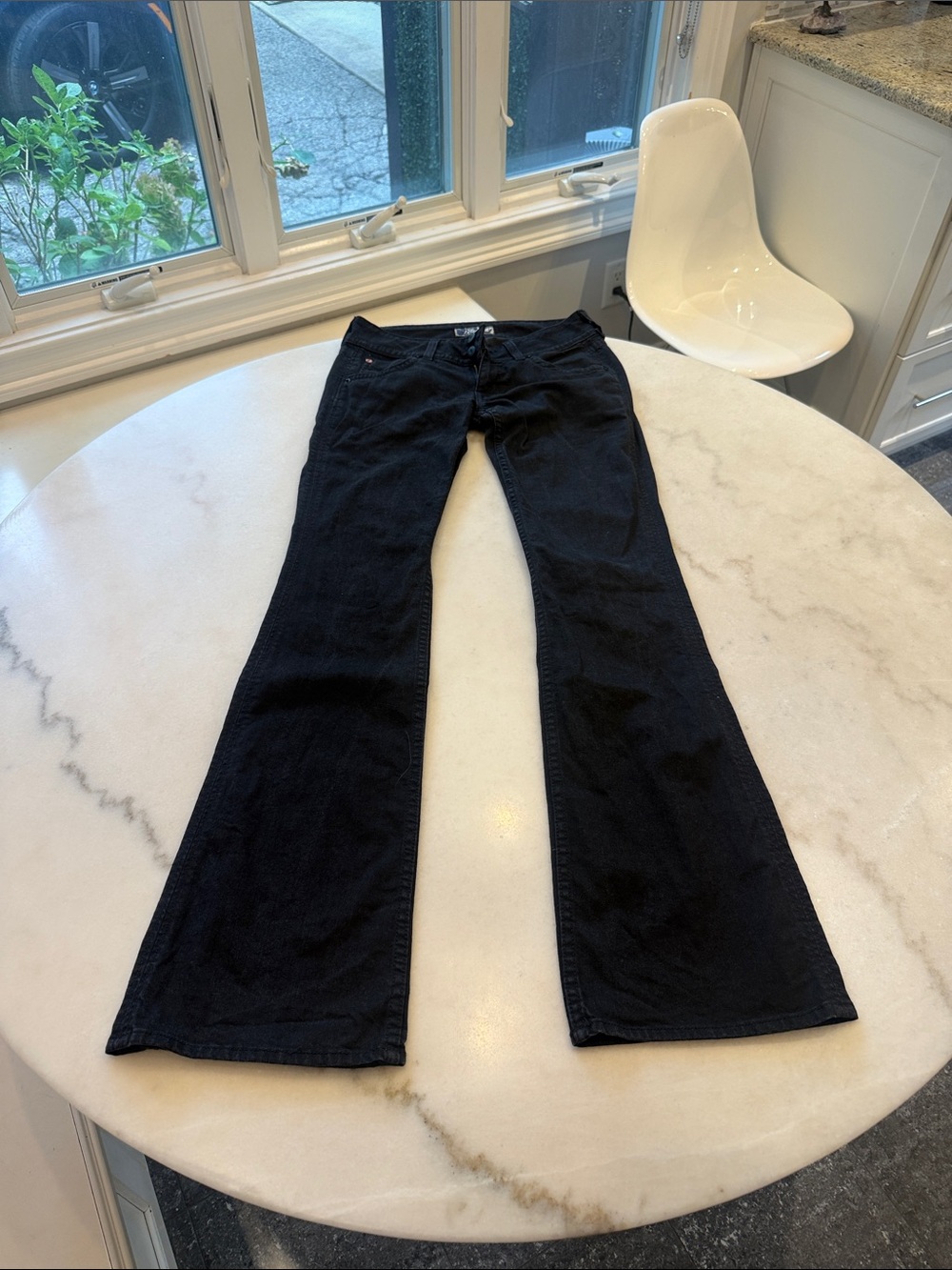 Hudson Jeans Women's Black Flare Wide-Leg Jeans low rise